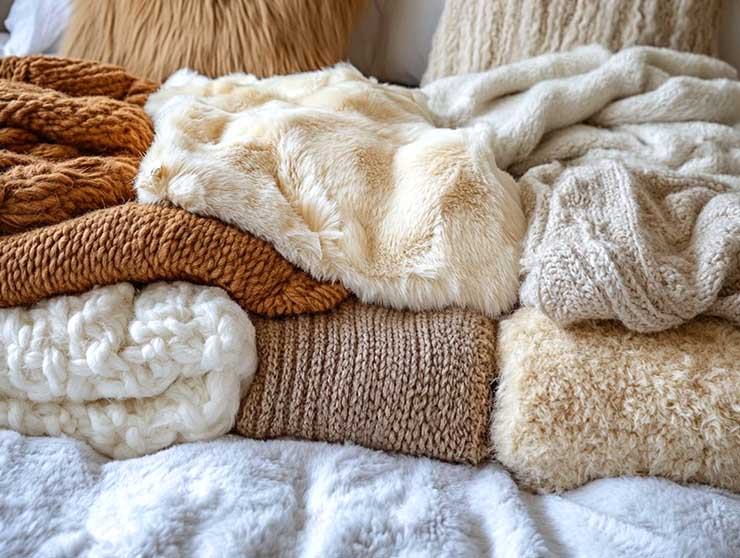 Blankets from chenille material 