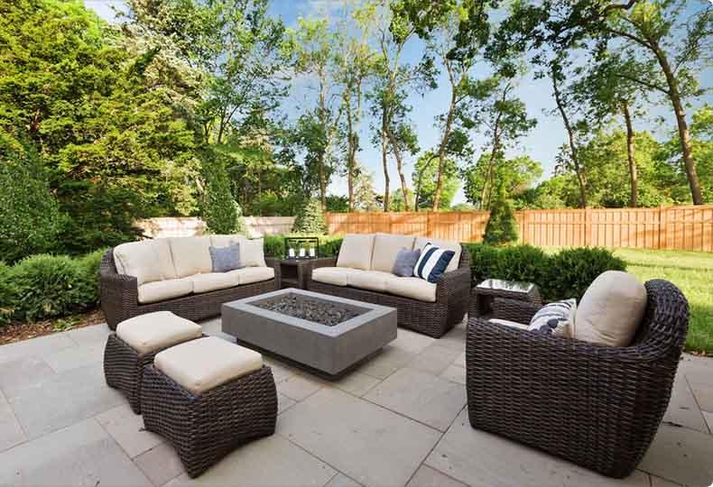 Garden furniture in the backyard 